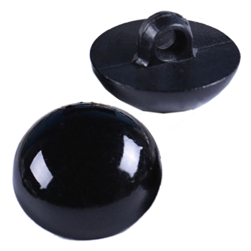 Button Hole Cutter - Czarne guziki z żywicy okrągłe grzyby