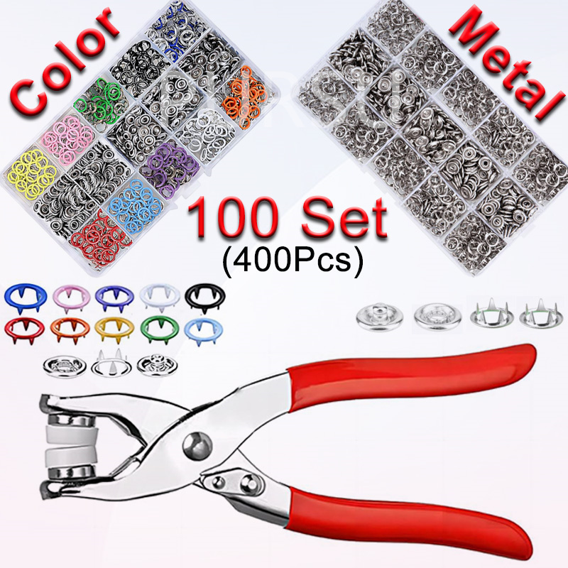 Snap Button Plier - 100-zestaw szczypiec zatrzaskowych Automatyczne szczypce do