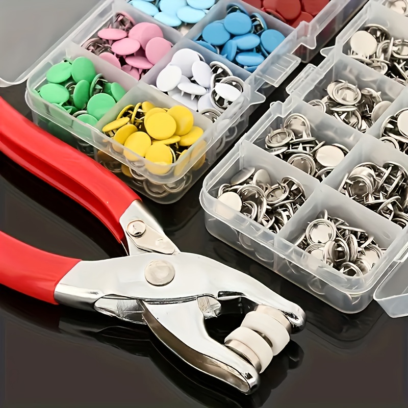 Snap Button Plier - Zestaw 101 metalowych zatrzasków z praską