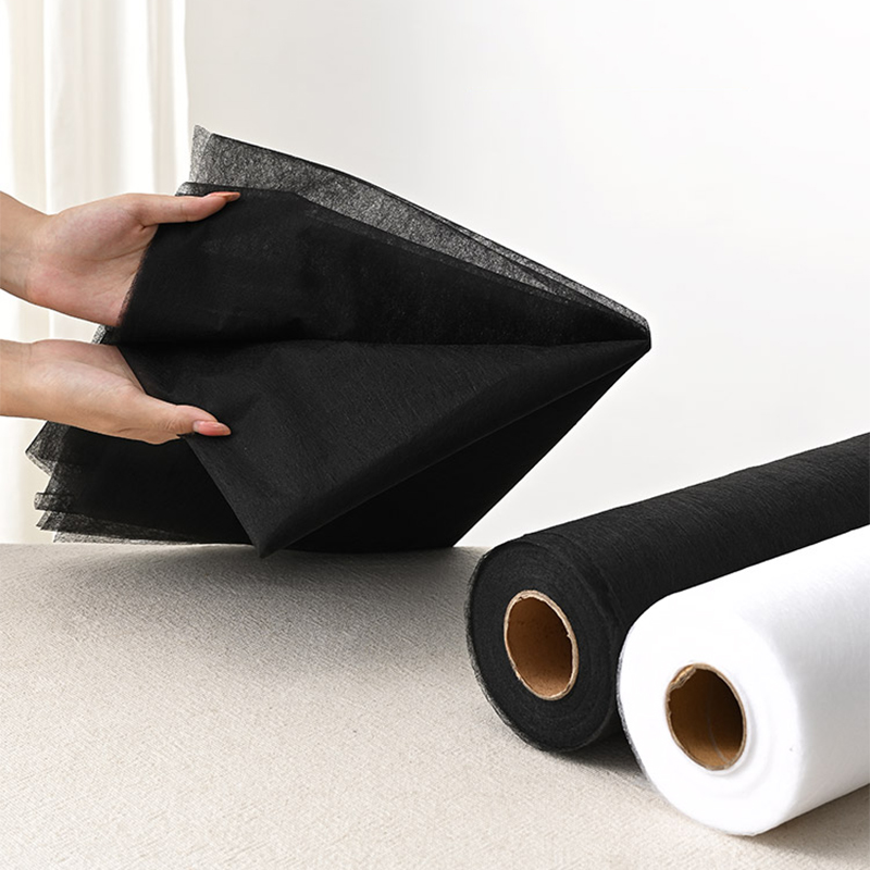 Interfacing Iron On - 1x1M czarny biały dwustronny klej do