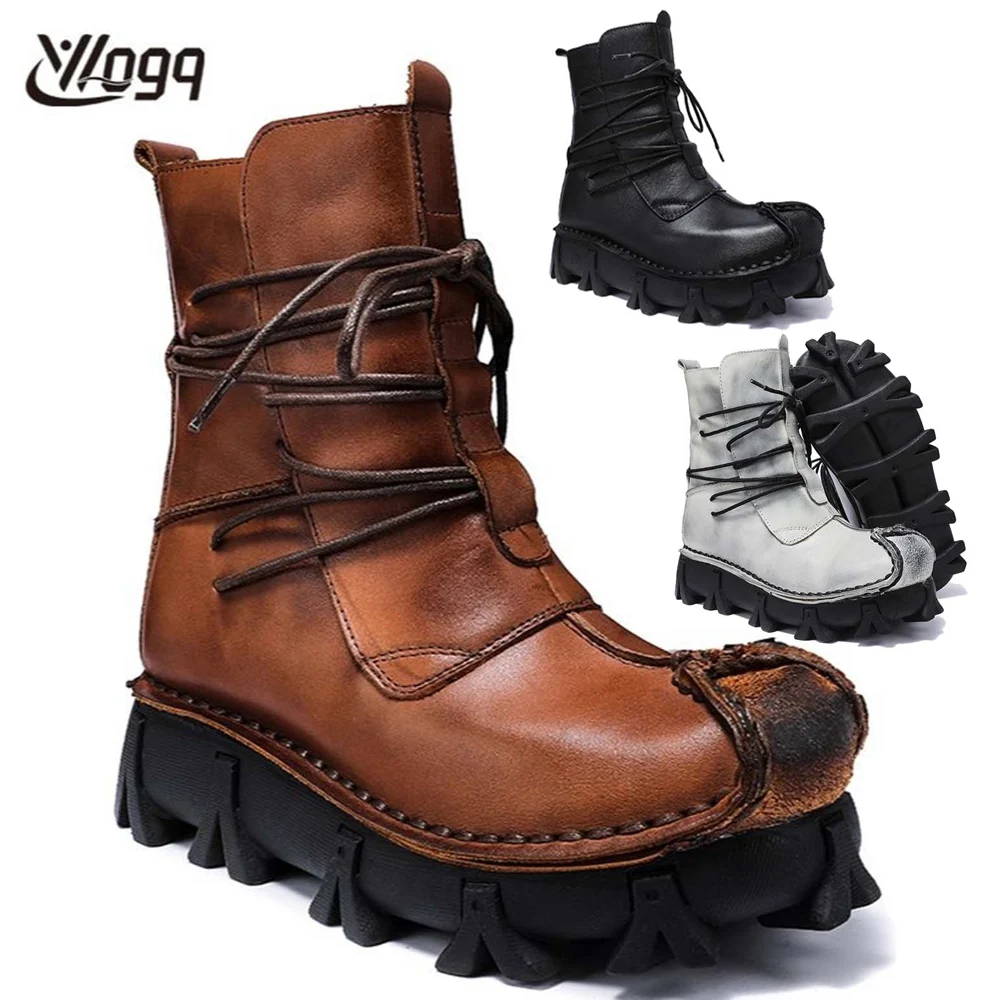 Sewing Latex - Męskie oryginalne skórzane buty z czaszką