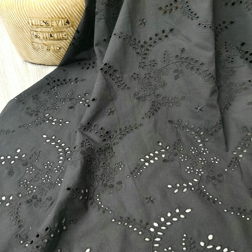 Wysokiej jakości czarna ażurow – Sewing Eyelet Fabric recenzja i cena