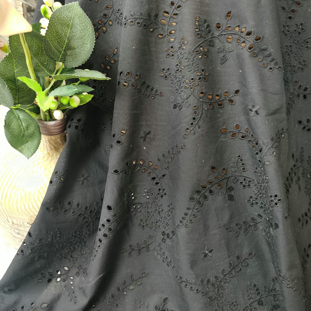 Wysokiej jakości czarna ażurow – Sewing Eyelet Fabric recenzja i cena