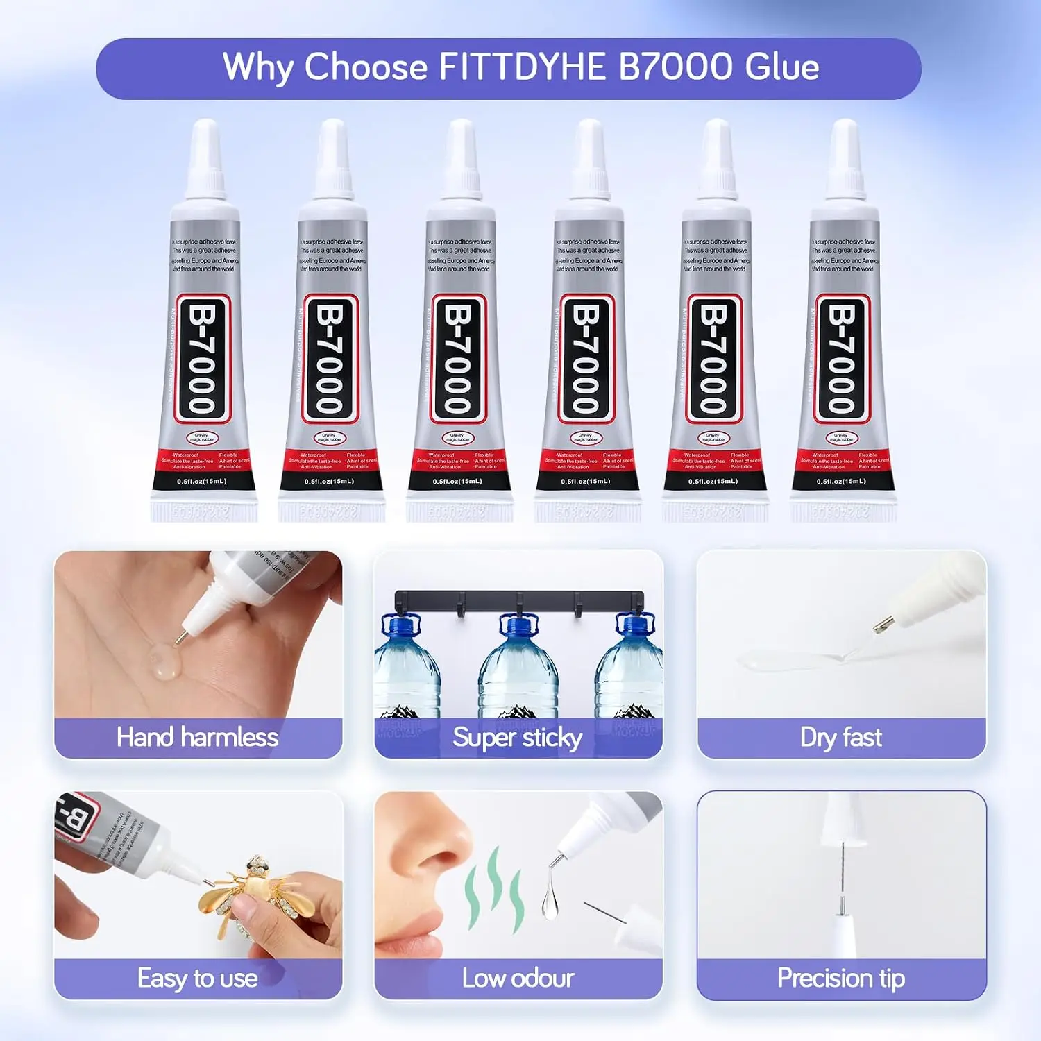 ICUTE-FITTDYHE 6 szt. Klej do  – Fabric Glue Bond recenzja i cena